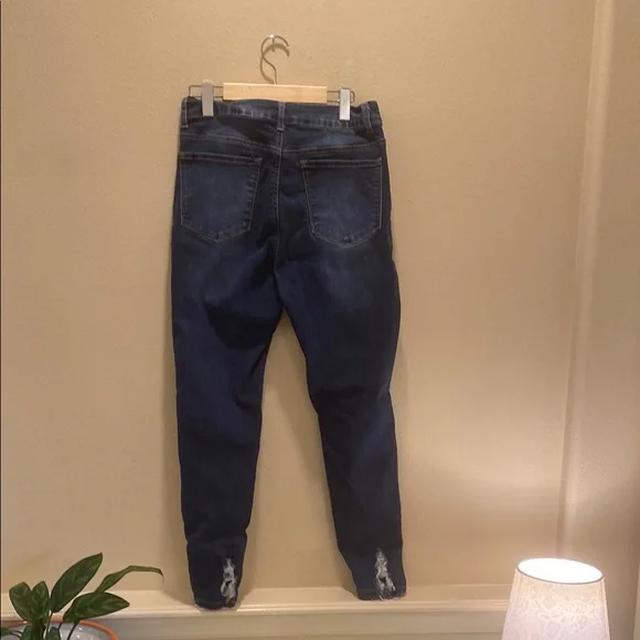 Blue Skinny Distressed Jeans JR 13 or Women 31 - Picture 3 of 4